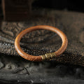 Fortune Jewel Retro Leather Luck Healing Copper Magnetic Buckle Bracelet