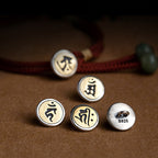 Fortune Jewel 925 Sterling Silver Handmade Chinese Zodiac Natal Buddha Cyan Bodhi Seed Protection Braided Red String Bracelet