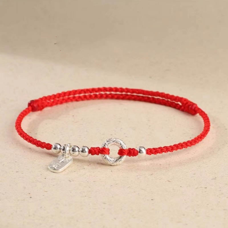 Fortune Jewel 925 Sterling Silver Auspicious Clouds Peace Buckle Safe And Sound Bracelet Anklet