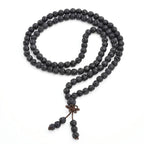 Fortune Jewel Natural Lava Rock 108 Beads Protection Bracelet