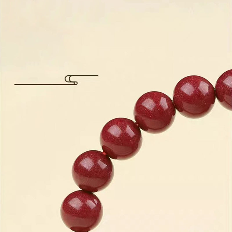 Fortune Jewel 925 Sterling Silver Natural Cinnabar Four Beasts Blessing Bracelet