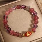 Fortune Jewel Natural Super Seven Crystal Red Agate Positivity Bracelet