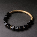 Fortune Jewel Black Obsidian Crystal Copper Strength Couple Bracelet