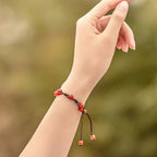 Fortune Jewel Red Agate Moss Agate Cinnabar Calm Bracelet