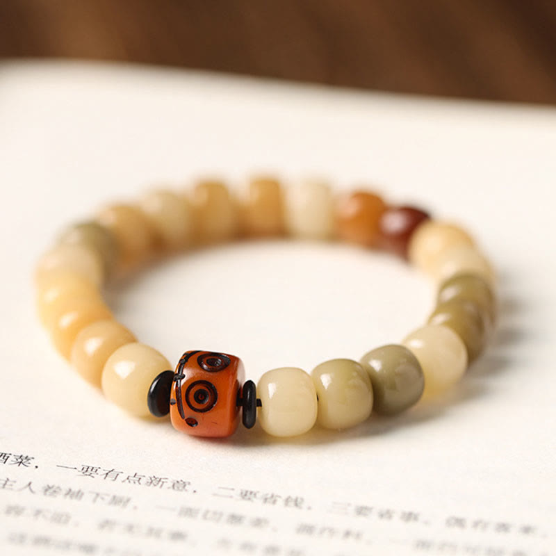 Fortune Jewel Natural Bodhi Seed The Lord of the Corpse Forest Om Mani Padme Hum Wisdom Bracelet