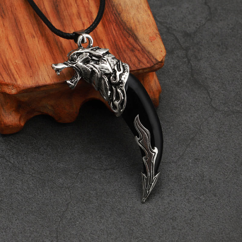 Fortune Jewel Imitation Wolf Tooth Titanium Steel Balance Necklace Pendant