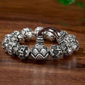 Fortune Jewel Tibetan Om Mani Padme Hum Carved Alloy Beads Amulet Bracelet
