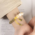 Fortune Jewel Natural Green Sandalwood Bodhi Seed Cat Paw Claw Cure Bracelet