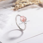 Fortune Jewel Pink Crystal Soothing Rotation Ring