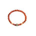 Fortune Jewel 925 Sterling Silver Chinese Zodiac Natal Buddha Amulet Red Agate Amber Self-acceptance Bracelet