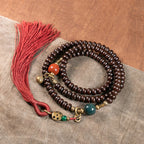 Fortune Jewel 108 Mala Beads Natural Tibet Purple Bodhi Seed Auspiciousness Bracelet
