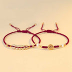Fortune Jewel Copper Coin Fortune Tree Luck Strength Braided Bracelet