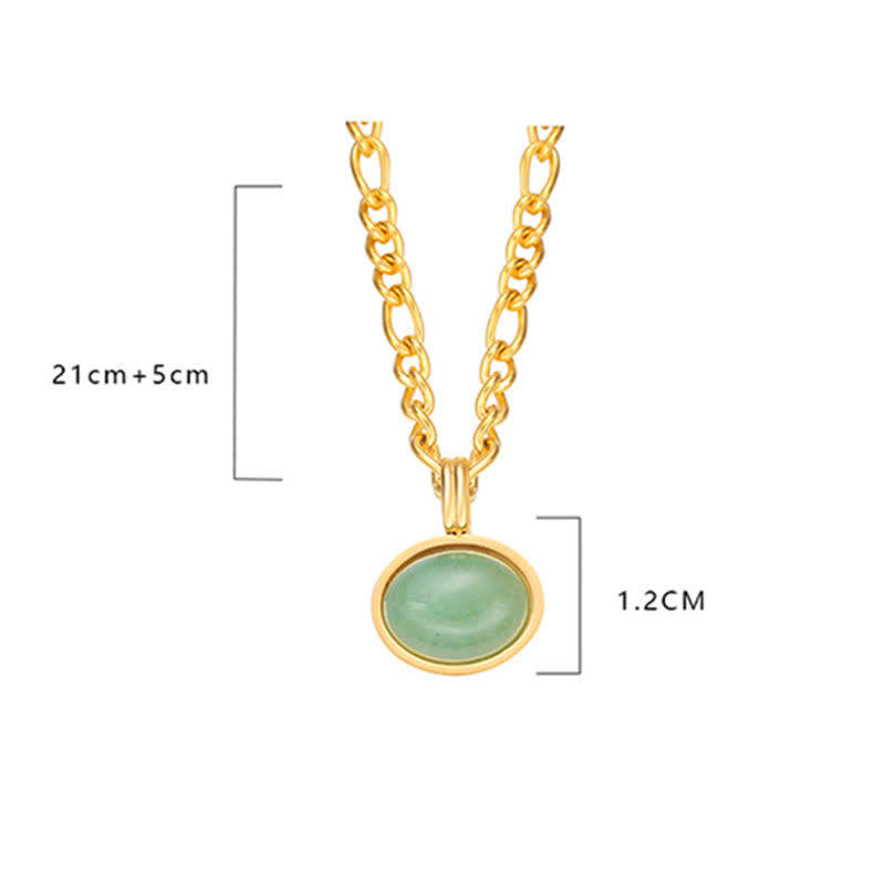 Fortune Jewel Oval Turquoise Strength Titanium Steel Necklace Pendant