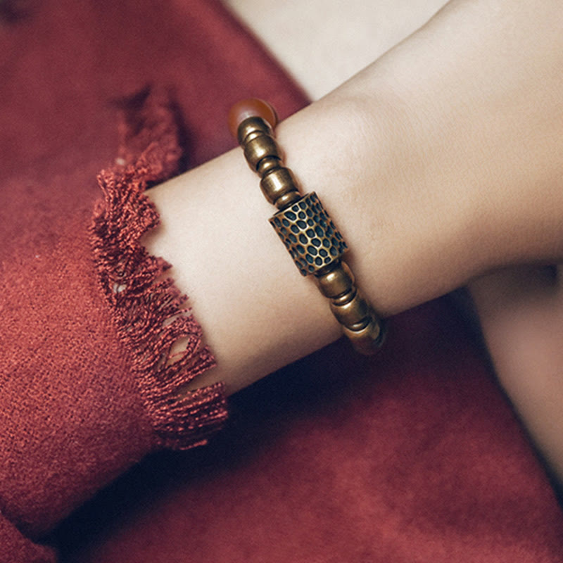 Fortune Jewel Tibetan Red Agate Green Agate Copper Confidence Fortune Bracelet