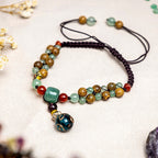 Fortune Jewel Wenge Wood Green Aventurine Balance Protection Anklet