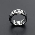 Fortune Jewel Bagua Yin Yang Titanium Steel Balance Rotatable Ring Fortune Jewel