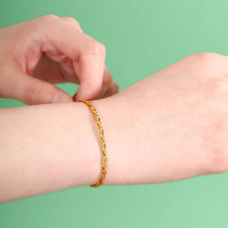 Fortune Jewel Handmade Multicolored Dragon Scale Pattern Braid String Bracelet