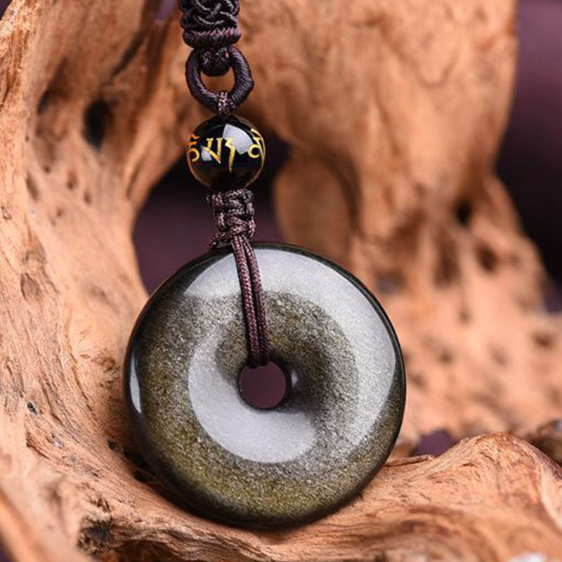 Fortune Jewel Tibetan Obsidian Protection Necklace