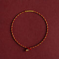 Fortune Jewel 14K Gold Plated Handmade Red Gold Rope King Kong Knot Braided Luck Bracelet