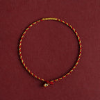 Fortune Jewel 14K Gold Plated Handmade Red Gold Rope King Kong Knot Braided Luck Bracelet