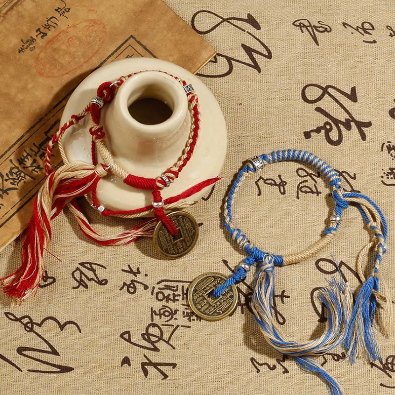 Fortune Jewel Mountain Ghosts Spend Money Wealth Prosperity Handmade Braided Bracelet