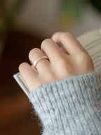 Buddha3bodhi Minimalist Vintage Pure Silver Matte Couple Rings - Adjustable