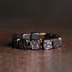 Fortune Jewel Retro Ebony Wood Texture Style Copper Peace Balance Bracelet
