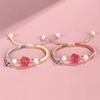 Fortune Jewel Yanyuan Agate Cat Claw Paw White Bodhi Seed Fu Character Positive Braided Rope Bracelet