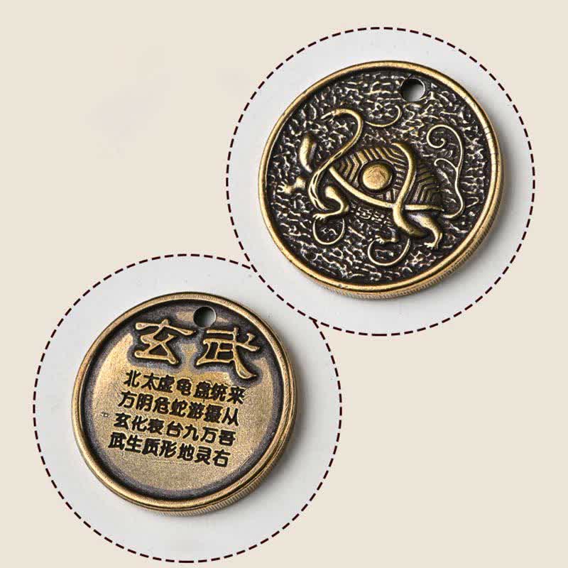 Fortune Jewel Four Symbols Azure Dragon White Tiger Vermilion Bird Black Tortoise Key Chain Fortune Jewel