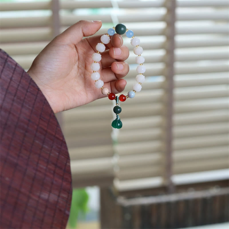 Fortune Jewel Bodhi Seed Lotus Bead Carved Peace Harmony Bracelet