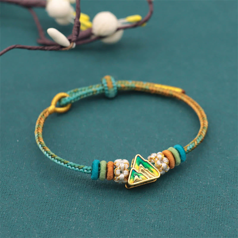 Fortune Jewel Handmade Eight Thread Peace Knot Peach Blossom Knot Luck Rope Braided Bracelet