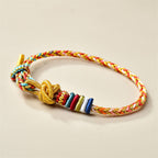Fortune Jewel Handcrafted Colorful Gold Healing Braid Rope Bracelet