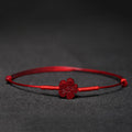 Fortune Jewel Handmade Plum Blossom Four Leaf Clover PiXiu Lotus Koi Fish Cinnabar Blessing Braid Bracelet