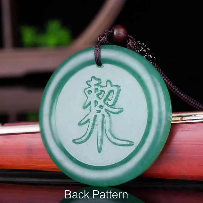 Fortune Jewel Green Aventurine Yin Yang Balance Necklace Pendant