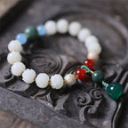 Fortune Jewel Bodhi Seed Lotus Bead Carved Peace Harmony Bracelet