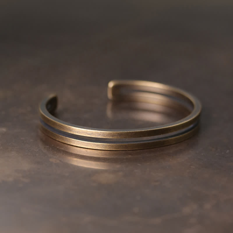 Fortune Jewel Rustic Copper Luck Viking Cuff Bracelet