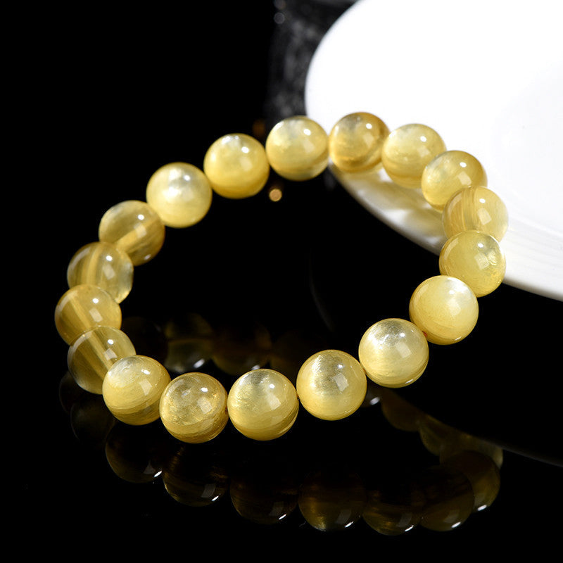 Fortune Jewel Natural Golden Lepidolite Protection Prosperity Bracelet