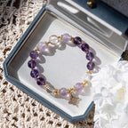 Fortune Jewel Natural Amethyst Inner Peace Healing Star Charm Bracelet