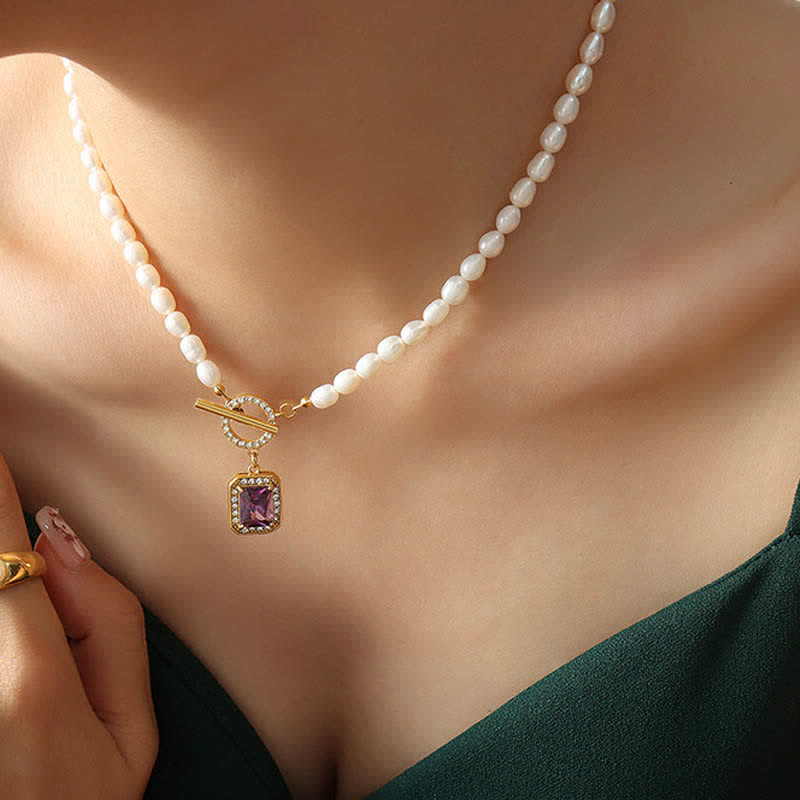 Fortune Jewel Pearl Zircon Wealth Charm Necklace Pendant