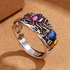 Fortune Jewel Koi Fish Lotus Flower Leaf Design Luck Wealth Ring