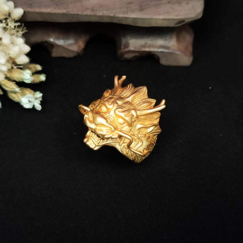 Fortune Jewel Golden Dragon Luck Protection Ring Fortune Jewel