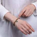 Fortune Jewel 925 Sterling Silver Natural Golden Sea Willow Zakiram Goddess of Wealth Lucky fortune Fu Character Success Bracelet