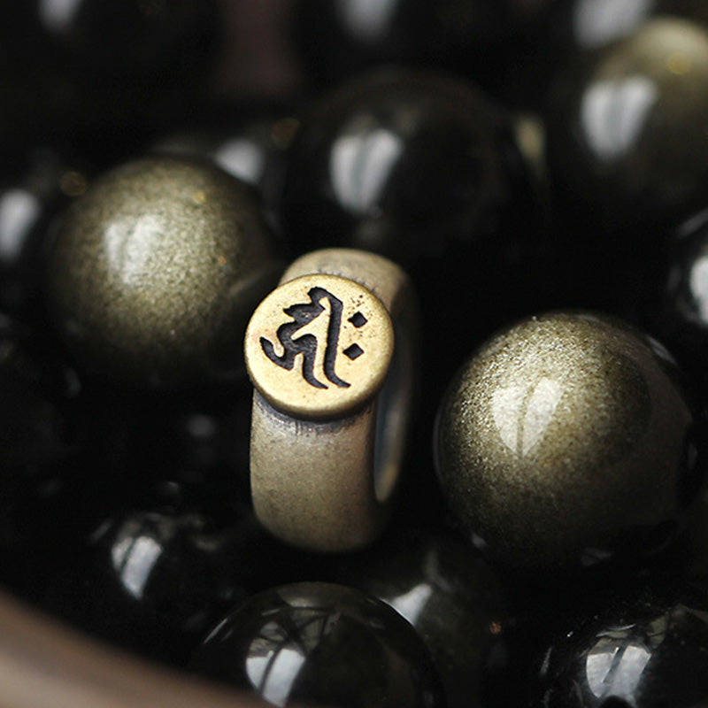 Fortune Jewel Chinese Zodiac Natal Buddha Obsidian Purification Bracelet