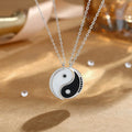 Fortune Jewel 925 Sterling Silver Yin Yang Symbol Harmnoy Necklace Pendant Fortune Jewel