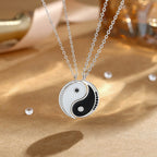 Fortune Jewel 925 Sterling Silver Yin Yang Symbol Harmnoy Necklace Pendant Fortune Jewel