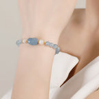 Fortune Jewel Aquamarine Strawberry Quartz Amethyst Moonstone PiXiu Healing Bracelet