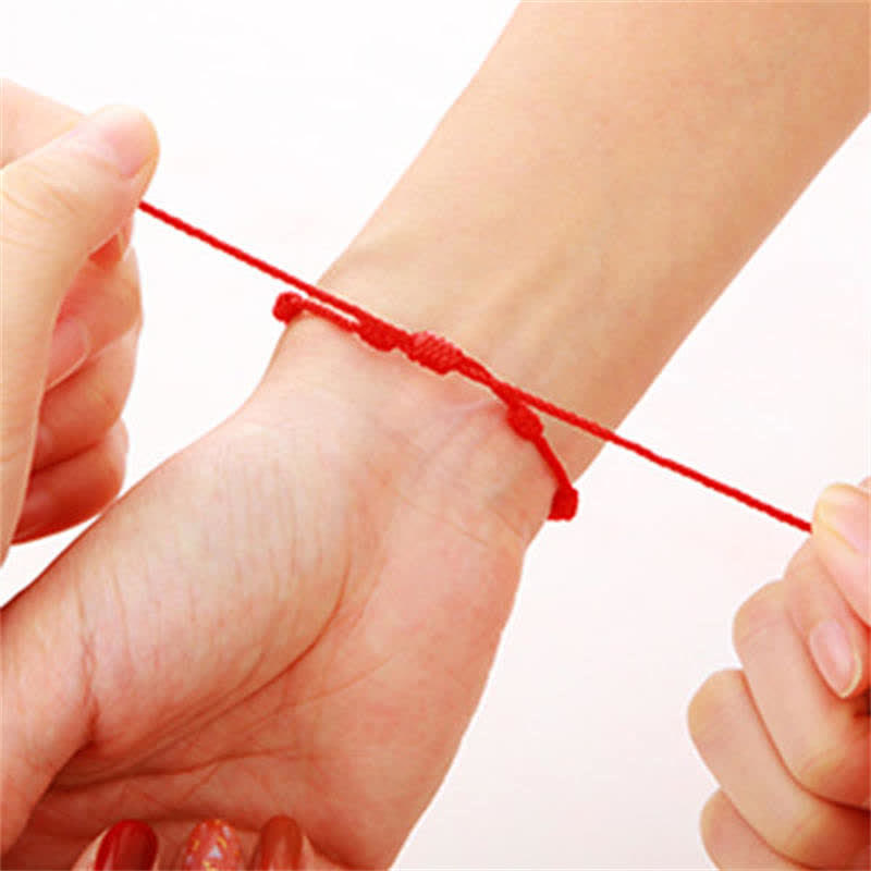 Fortune Jewel 4Pcs Evil Eye Seven Knot Red String Protection Bracelet