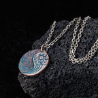 Fortune Jewel 990 Sterling Silver Yin Yang Water and Fire Balance Necklace Pendant Fortune Jewel