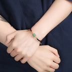Fortune Jewel Tibet Handmade Green Aventurine Red Stone Malachite Luck Protection Braided Rope Bracelet