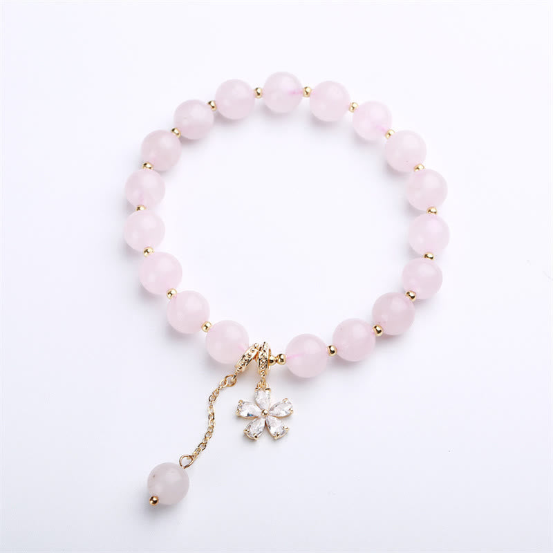 Fortune Jewel Natural Pink Crystal Plum Blossom Love Bracelet